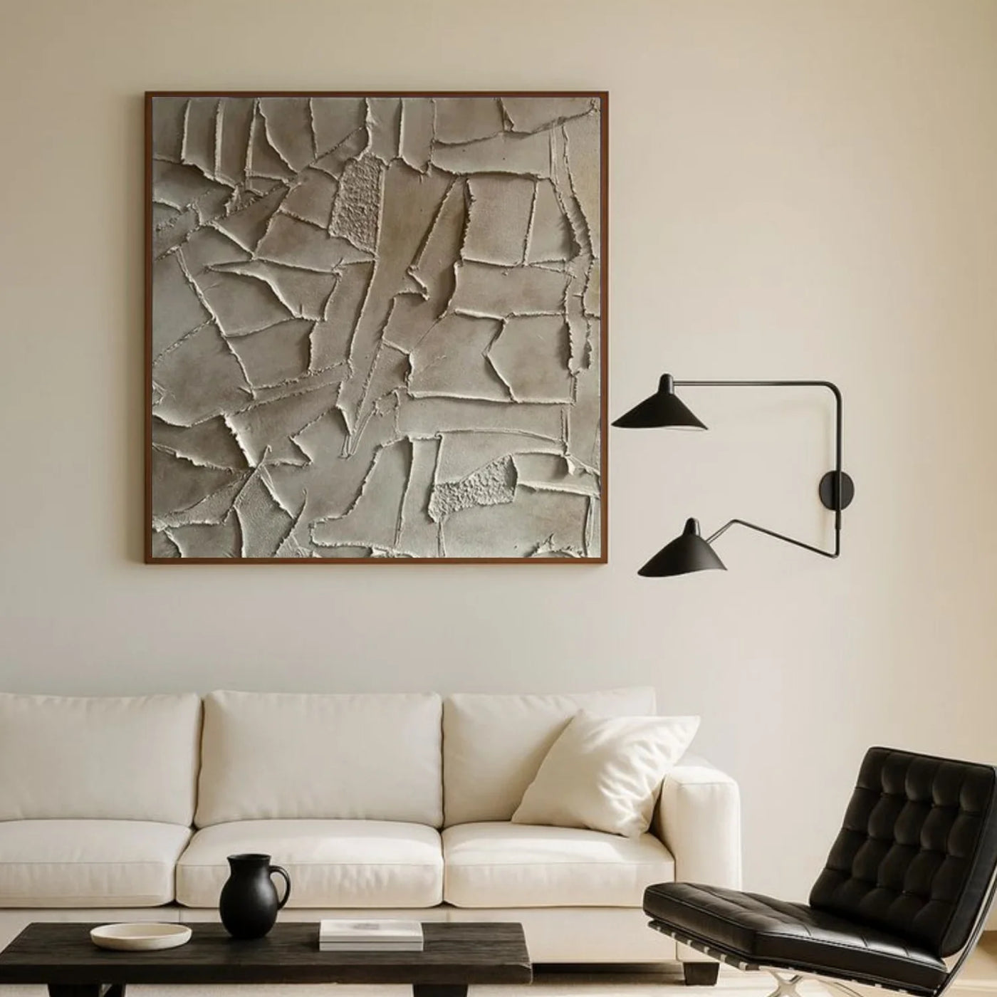 Beige and Brown Abstract Textured Wall Art #AT141