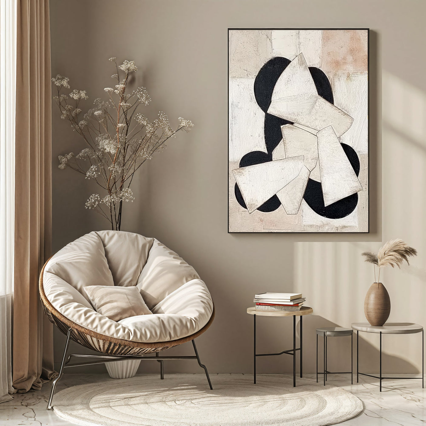 Textured Geometric Charm | Neutral Tones