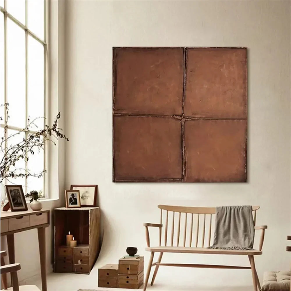 Beige and Brown Abstract Texture Wall Art  #AT040