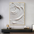 White Minimalist Textured Wall Art #MT150