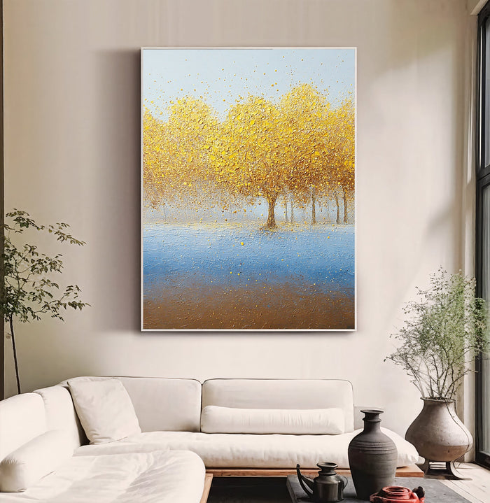 Textured Gilded Grove | Azure Haze