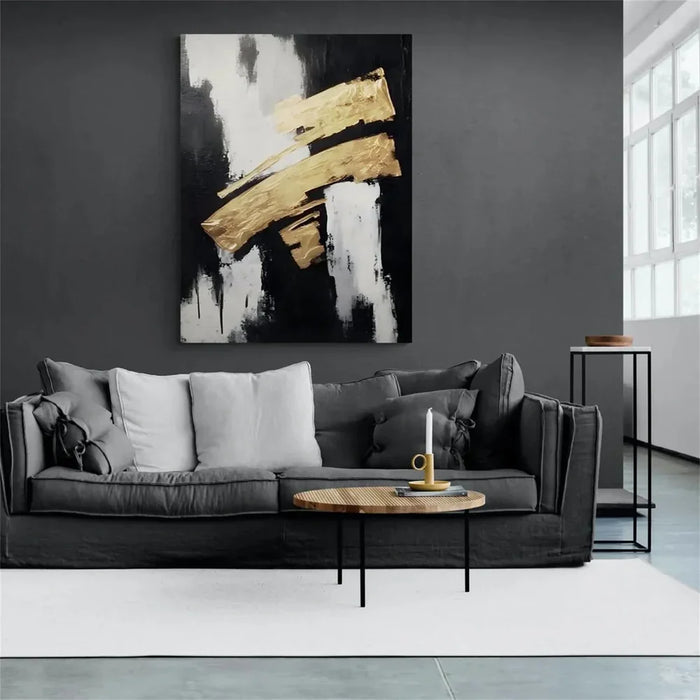 Black and White Minimalist Textured Wall Art #MT100