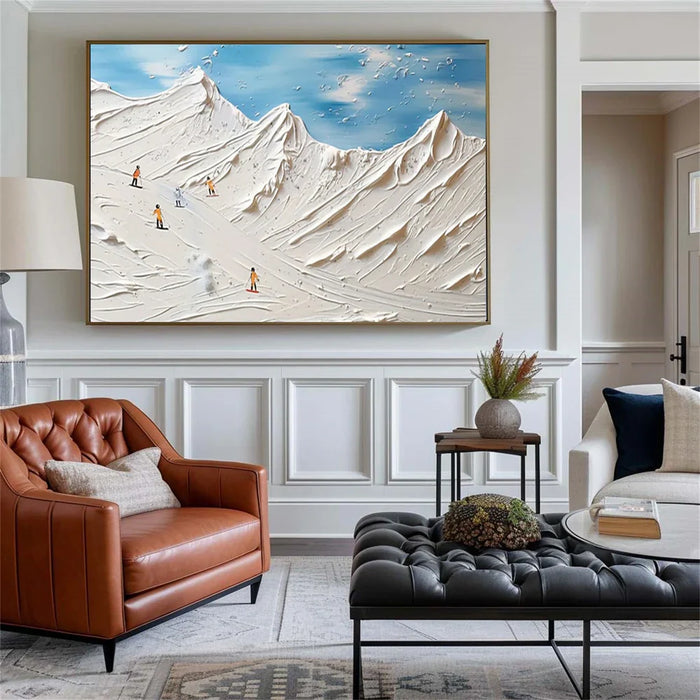 Skiing Sport Art Textured Canvas #PT019