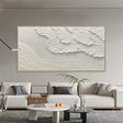 White Minimalist Textured Wall Art #MT072