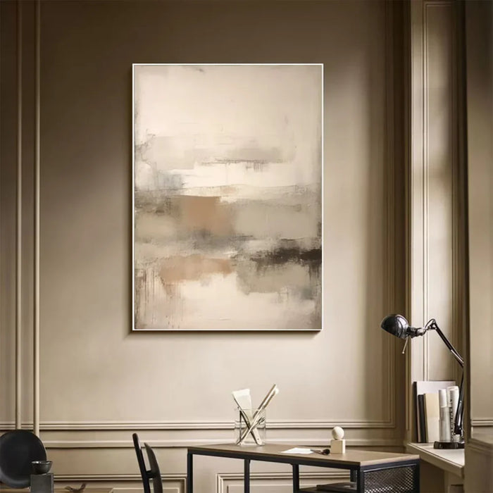 Beige and Brown Abstract Wall Art  #AT109