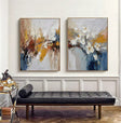 Flower & Tree Textured Abstract Wall Art Set of 2 #SF009