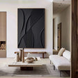 Black Minimalist Textured Wall Art #MT079