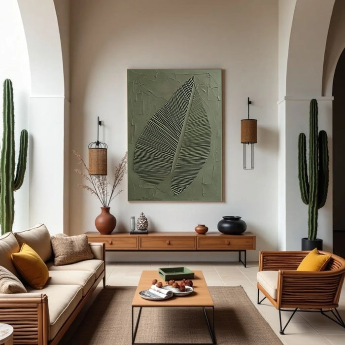 Green Minimalist Textured Wall Art #MT149