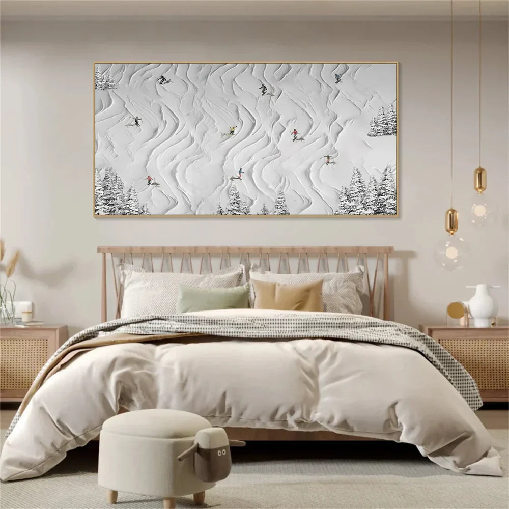 Skiing Sport Art Textured Canvas #PT002