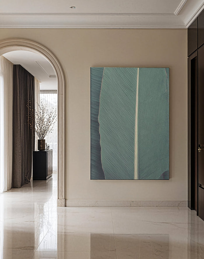 Textured Leaf Opulence | Teal Vein