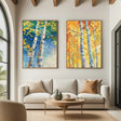 Flower & Tree Abstract Wall Art Set of 2 #SF041