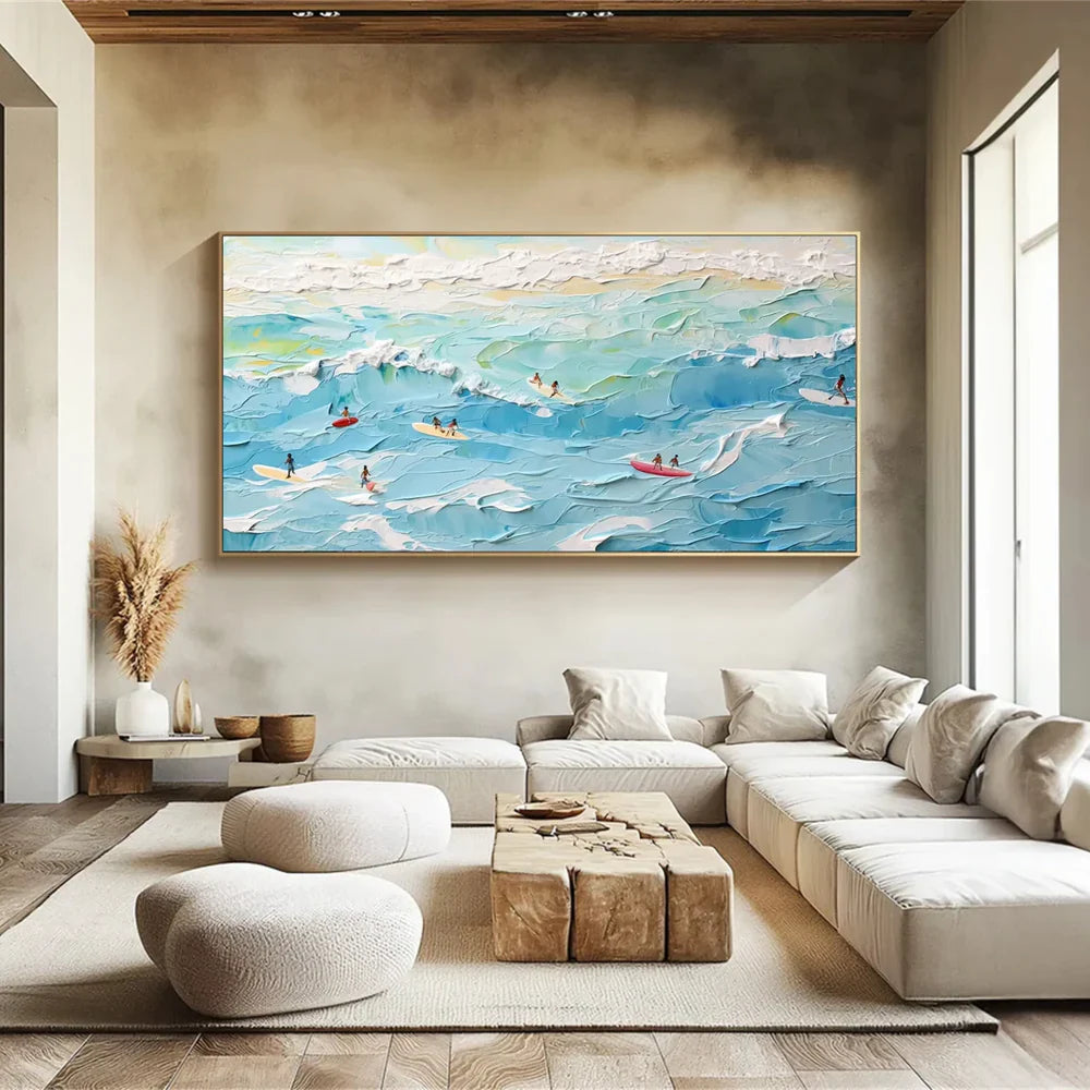 Surfing Sport Art Textured Canvas #PT029