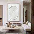 White Minimalist Textured Wall Art #MT137