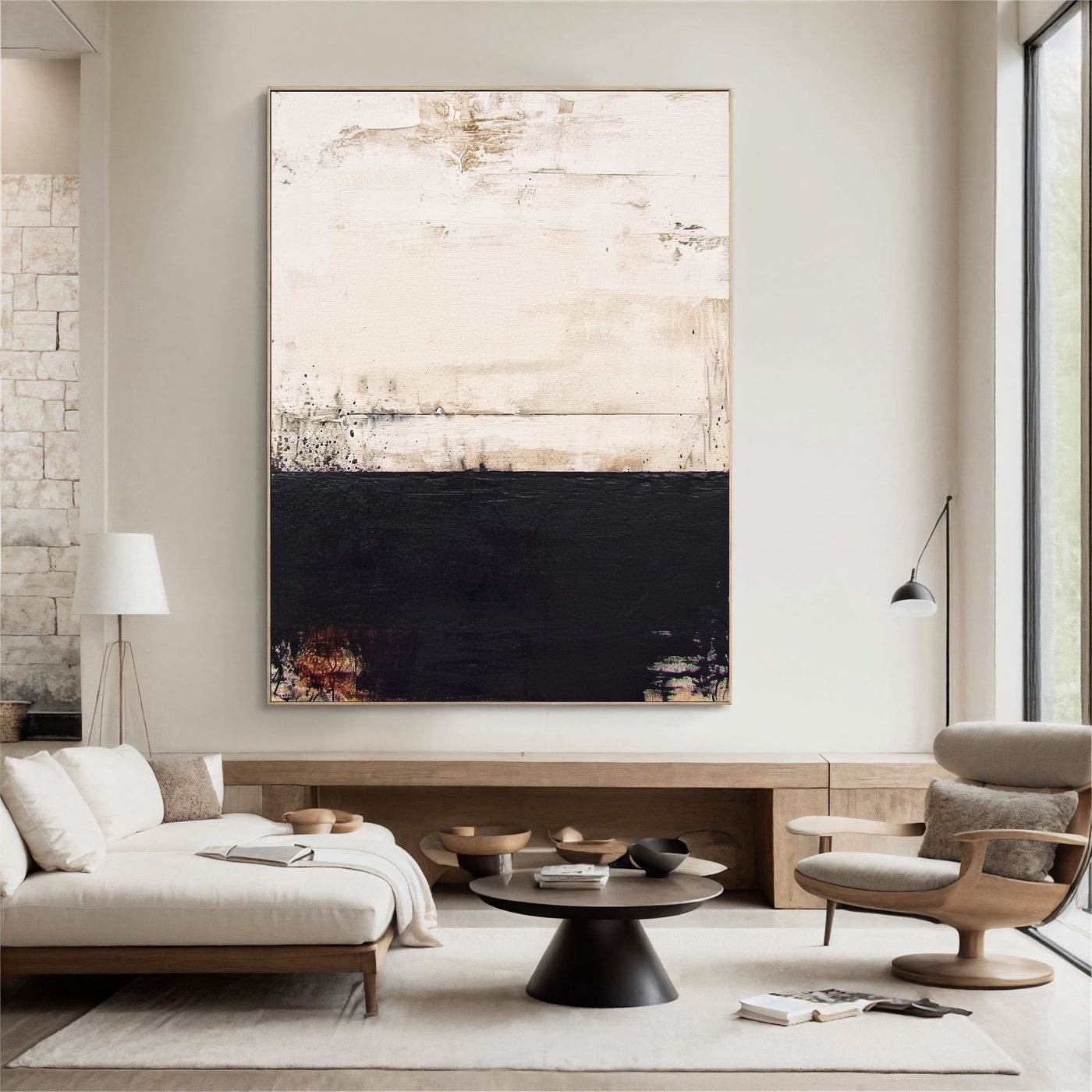 Textured Beige Contrast | Ebony Hues