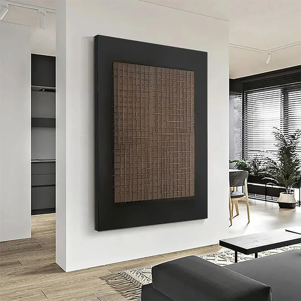 Black and Brown Abstract Texture Wall Art #AT011