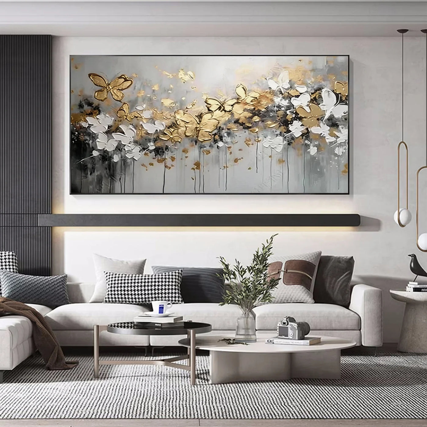 Flower & Tree Textured  Abstract Wall Art #SF066