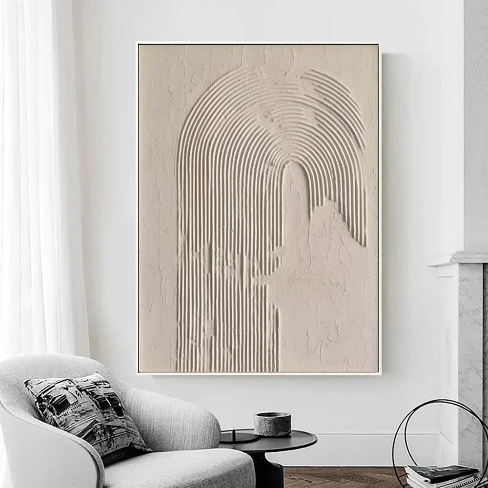 Beige and Brown Abstract Texture Wall Art #AT042