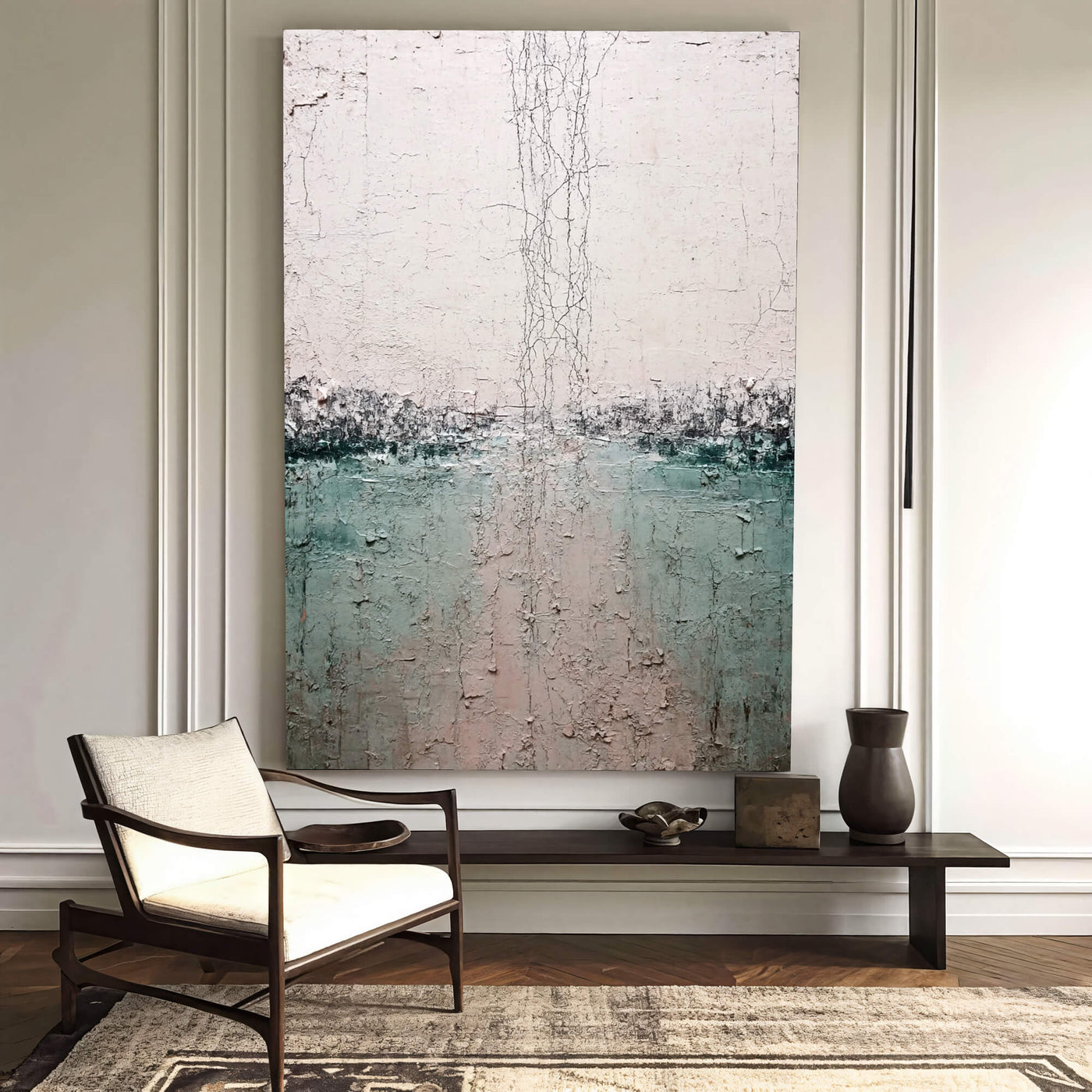 Textured Cracked Horizon | Teal  Blush