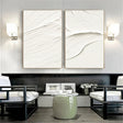 White Minimalist Textured Wall Art Set of 2 #MT005