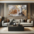 Textured Gilded Blossom | Gray Petals