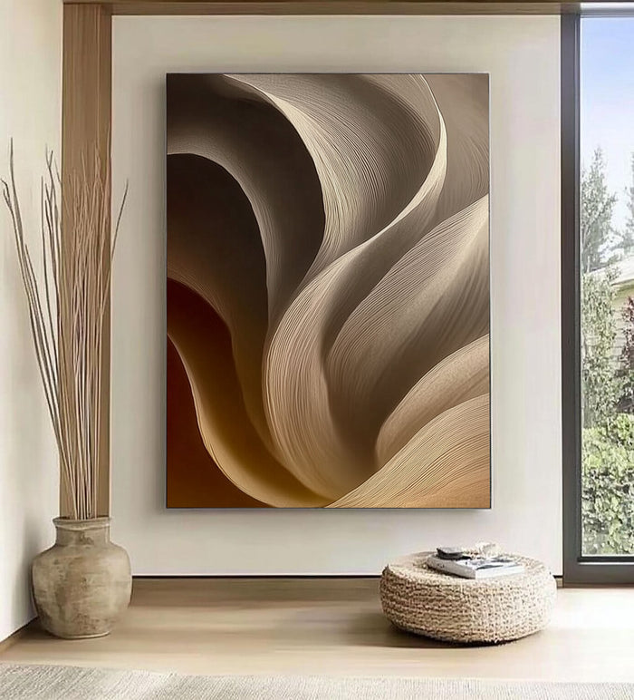 Textured Wave Contours | Sand Beige