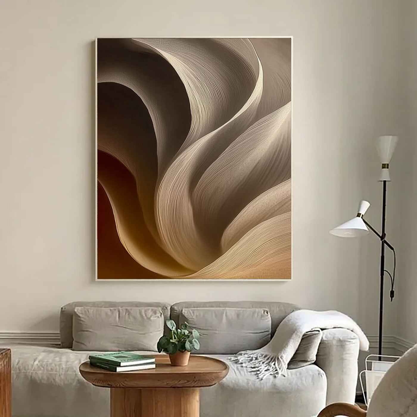 Strukturierte Wellenkonturen | Sandbeige