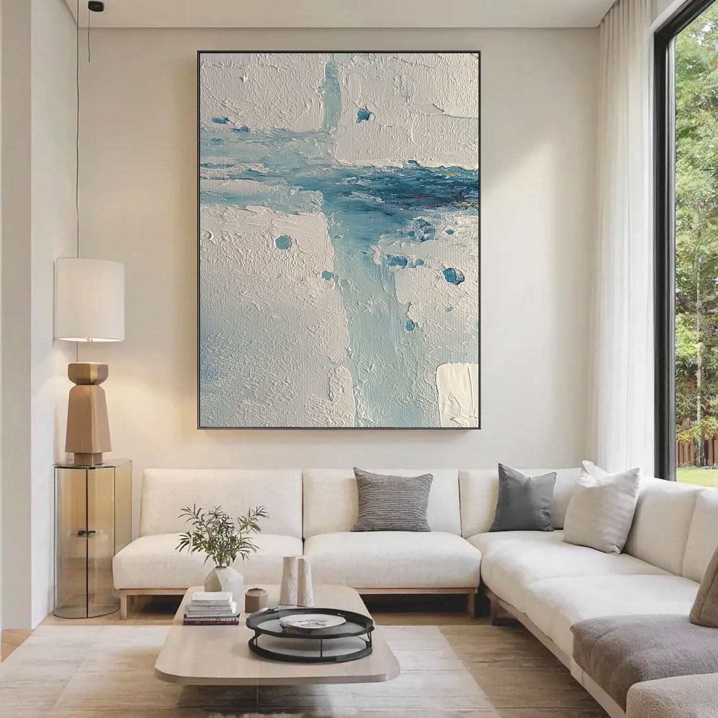 Textured Coastal Impasto | Blue White