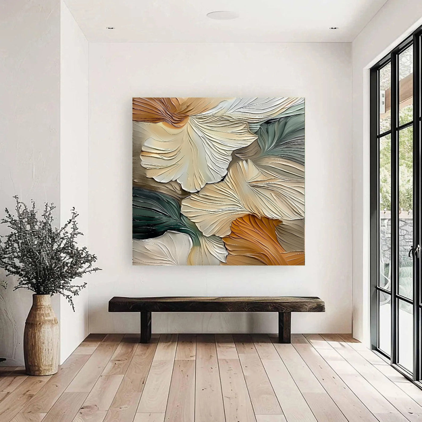 Textured Ginkgo Grace | Earthy Hues