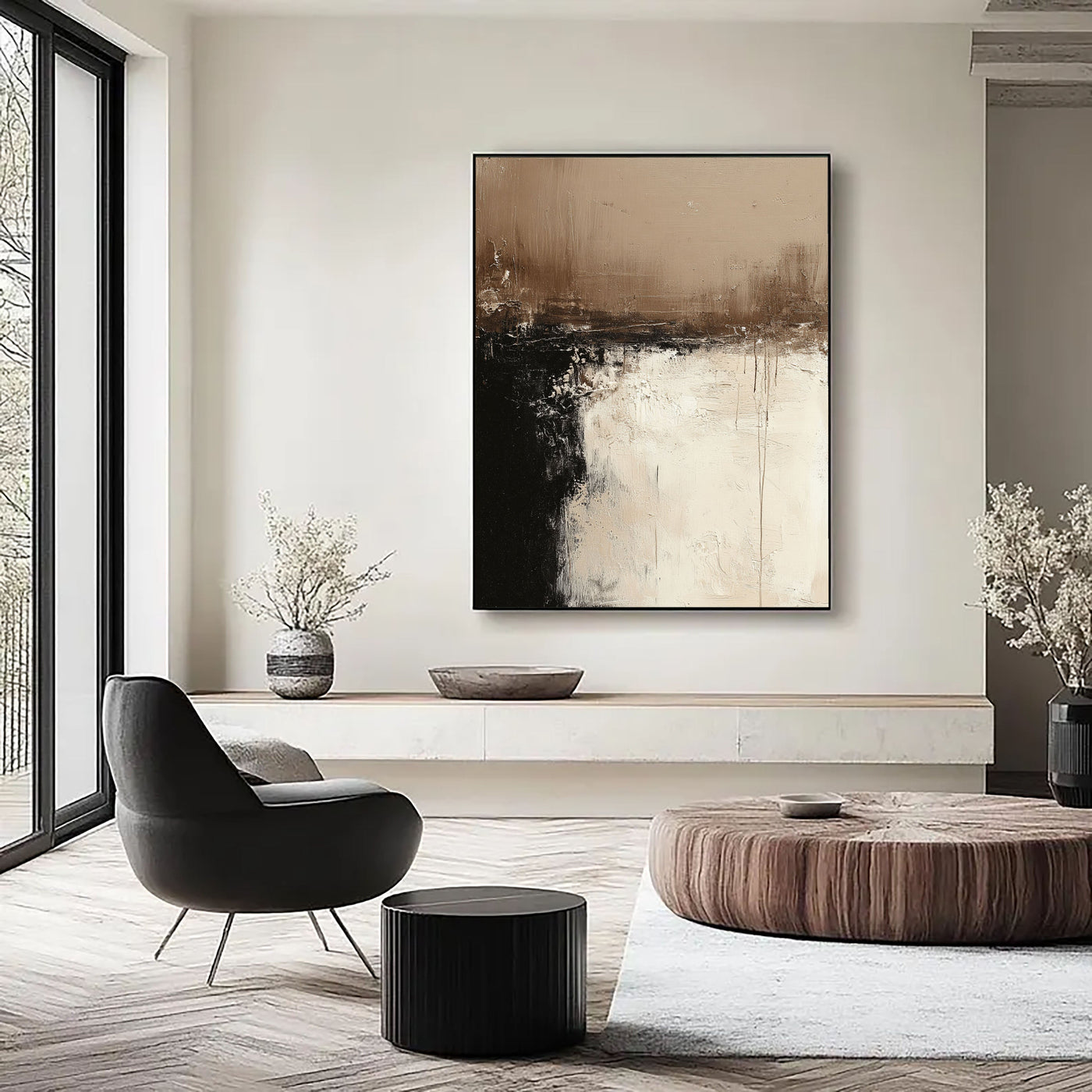 Textured Contrast Horizon | Warm Noir
