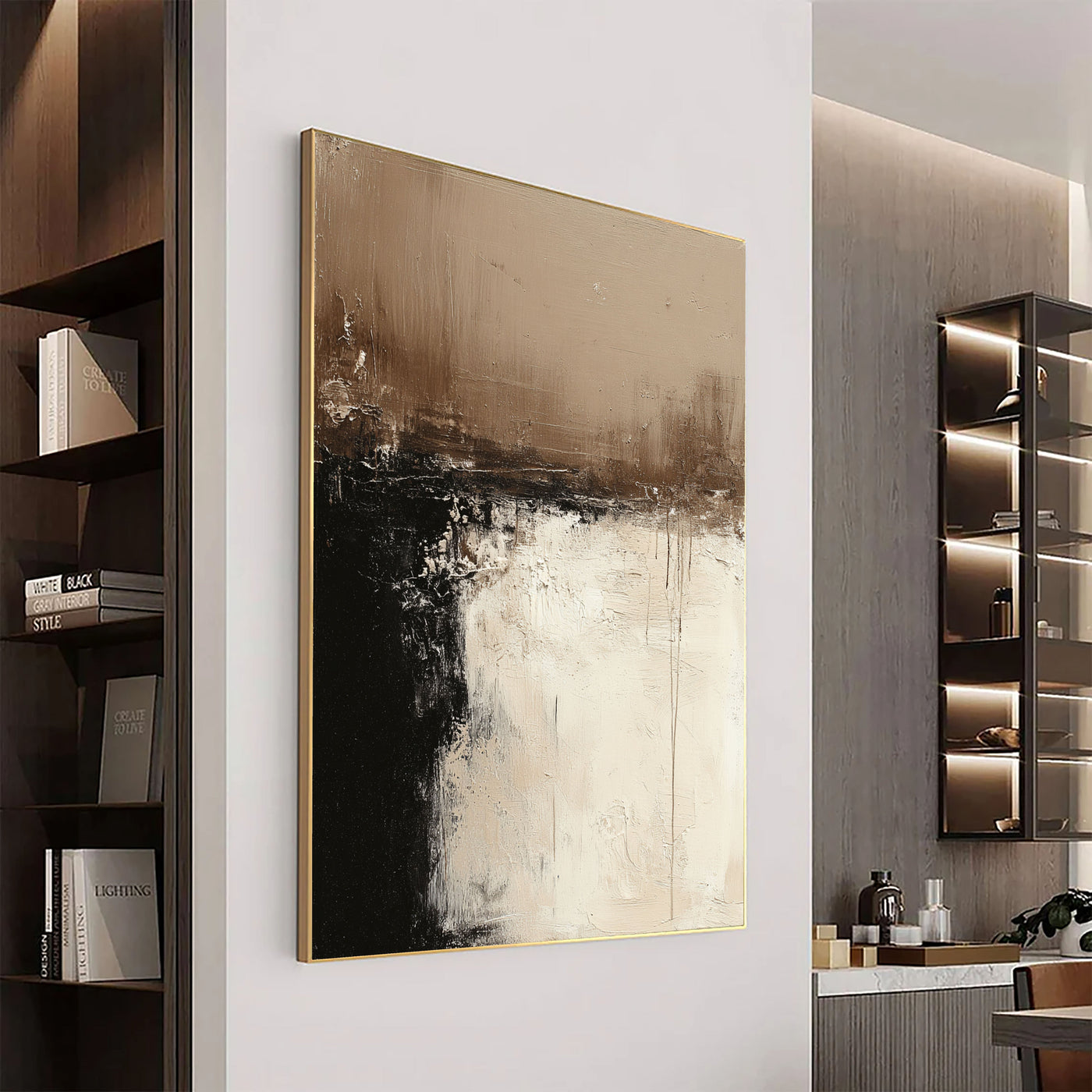 Textured Contrast Horizon | Warm Noir