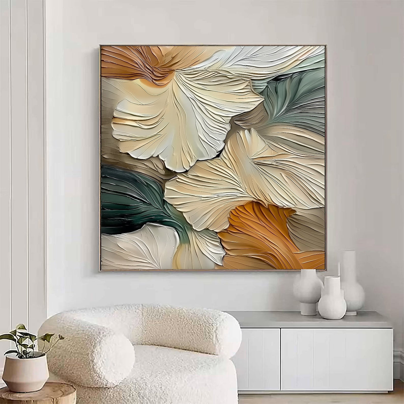 Textured Ginkgo Grace | Earthy Hues