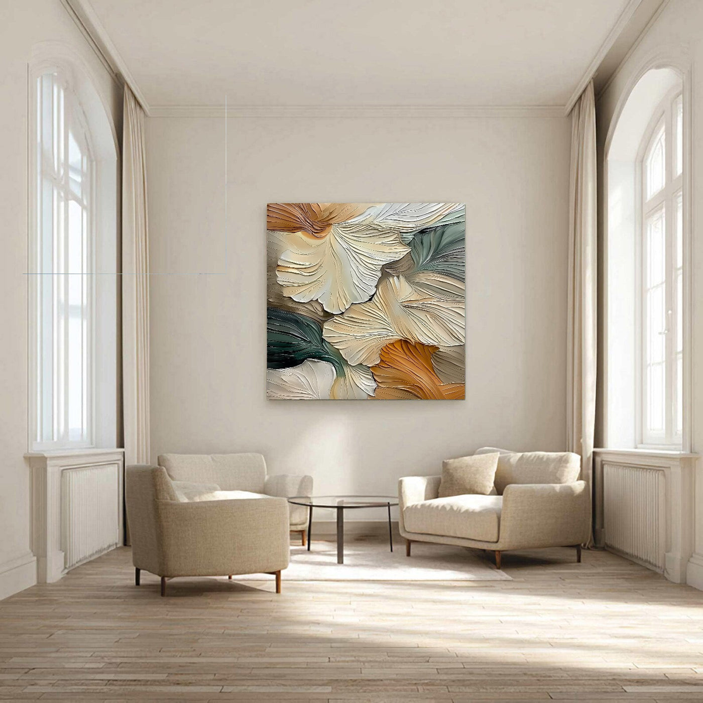 Textured Ginkgo Grace | Earthy Hues