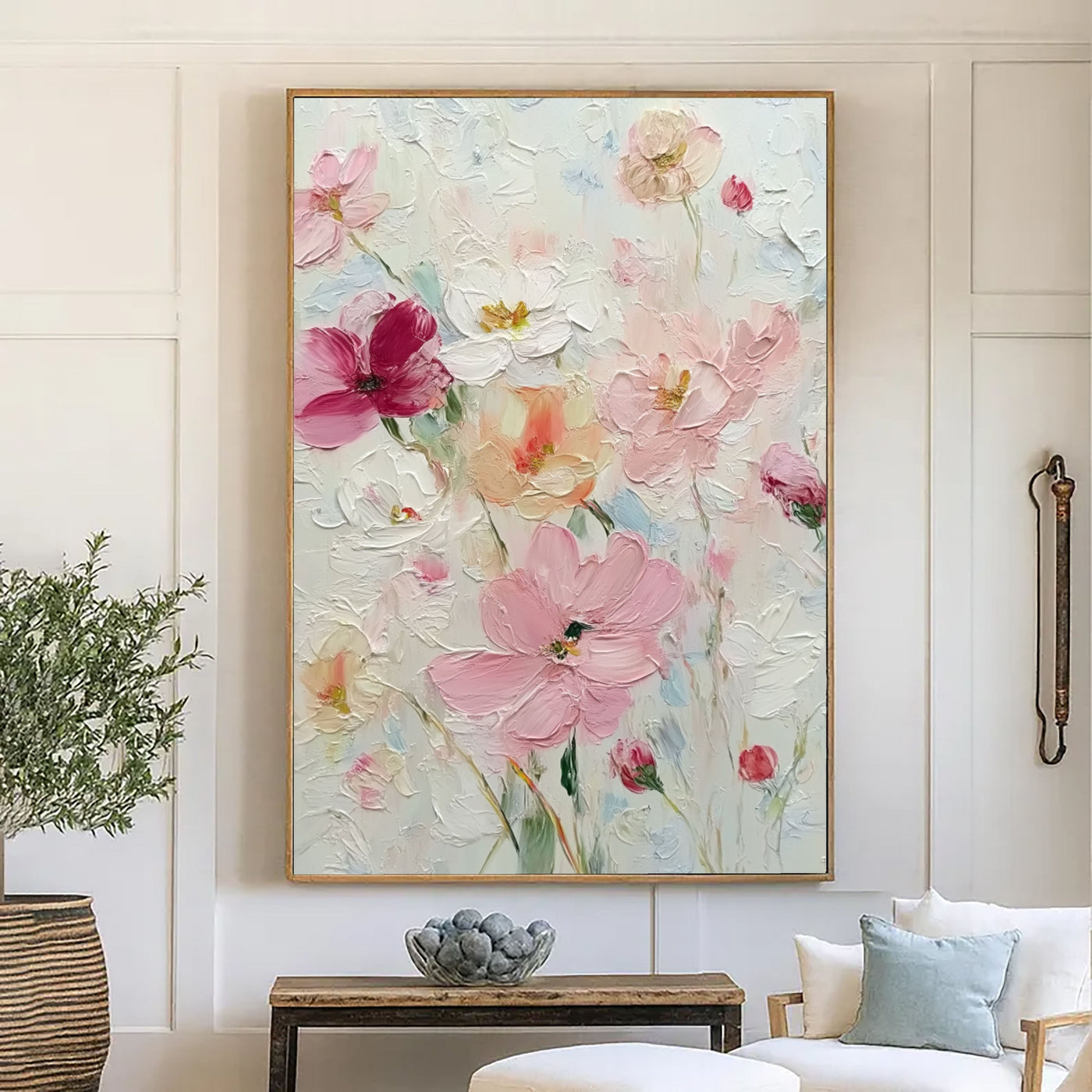 Textured Floral Garden | Soft Pink