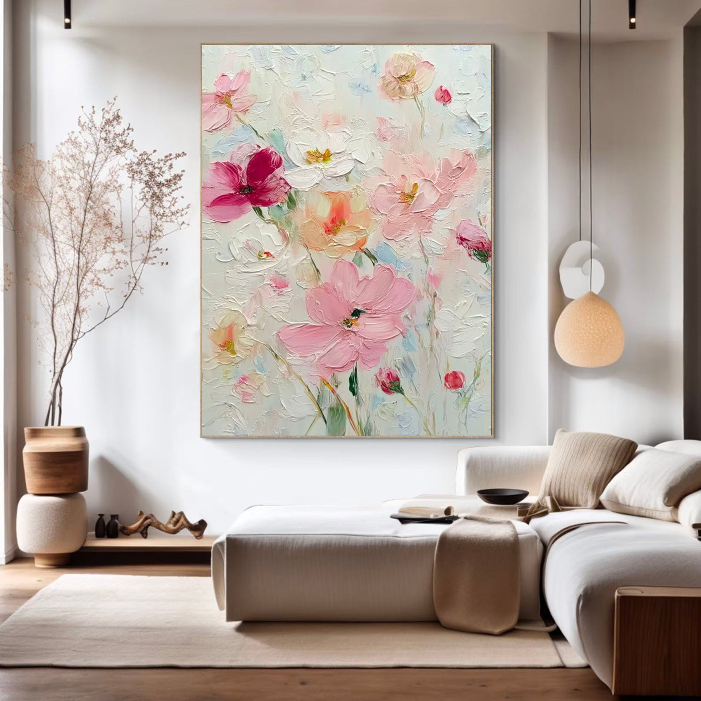 Textured Floral Garden | Soft Pink