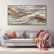 Textured Ivory Currents | Gilded Streaks