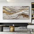 Textured Ivory Currents | Gilded Streaks