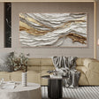 Textured Ivory Currents | Gilded Streaks