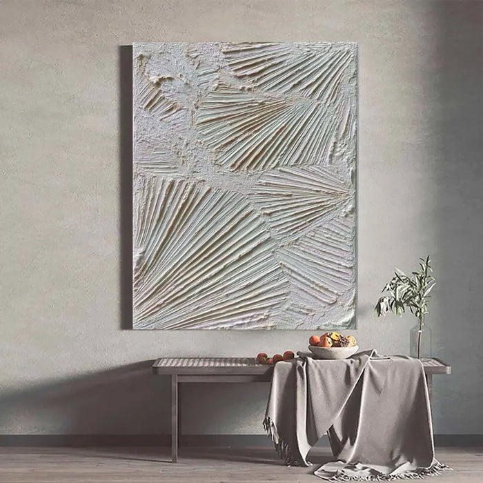 Textured Linear Rhythm | White Relief