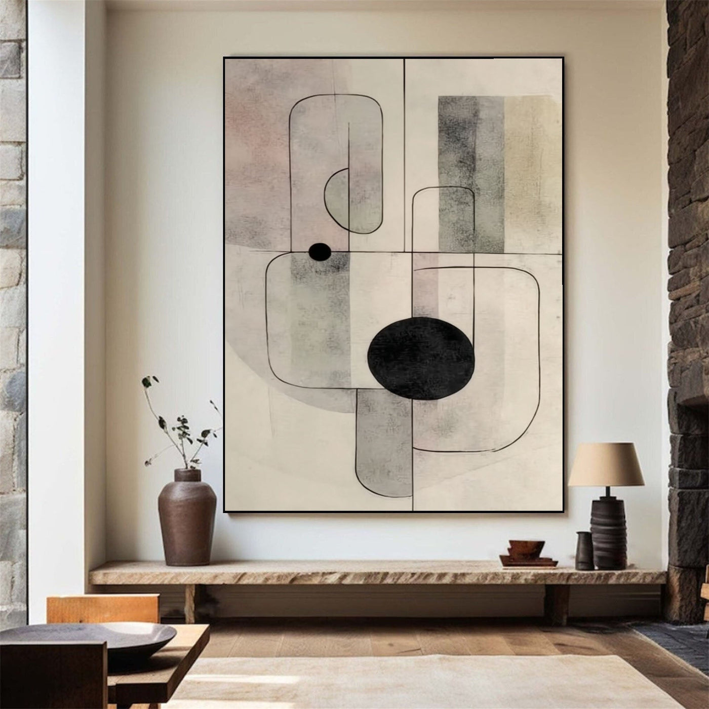 Minimalist Geometric Balance | Soft Hues
