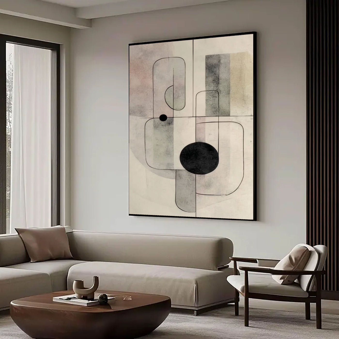 Minimalist Geometric Balance | Soft Hues