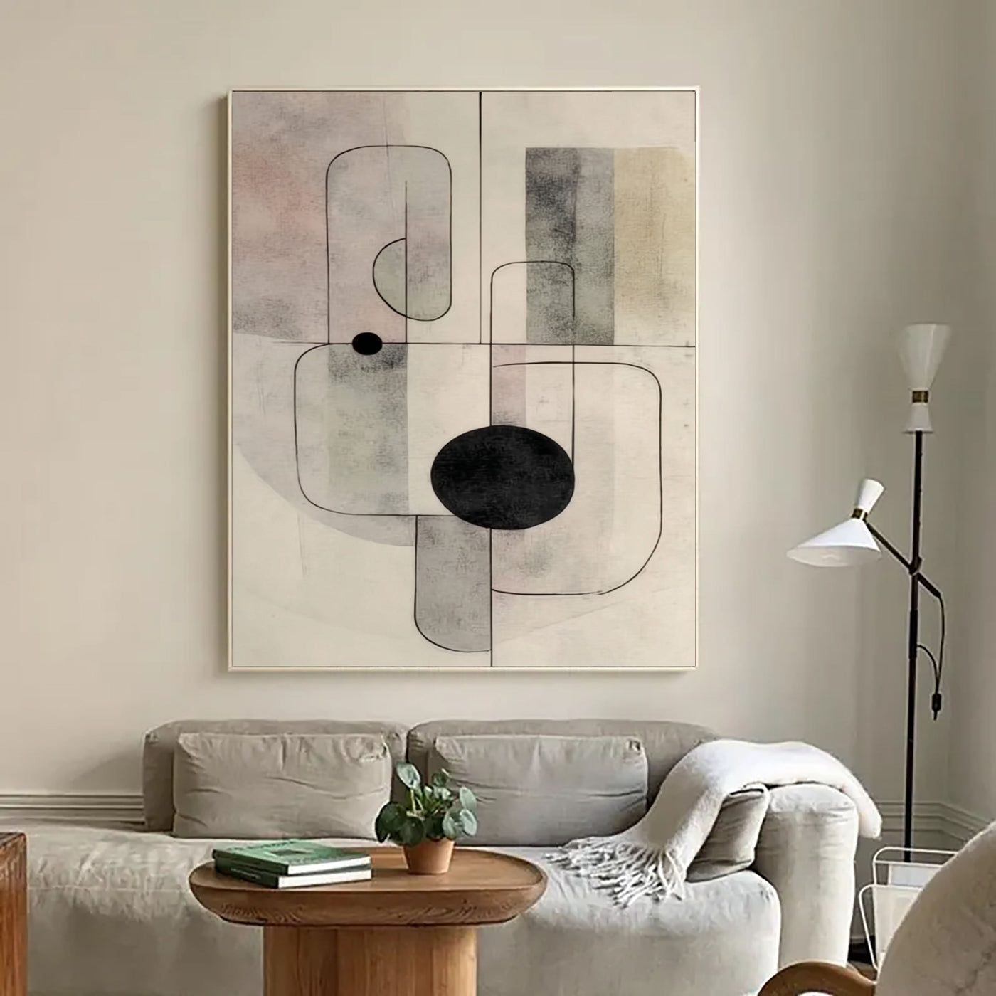 Minimalist Geometric Balance | Soft Hues