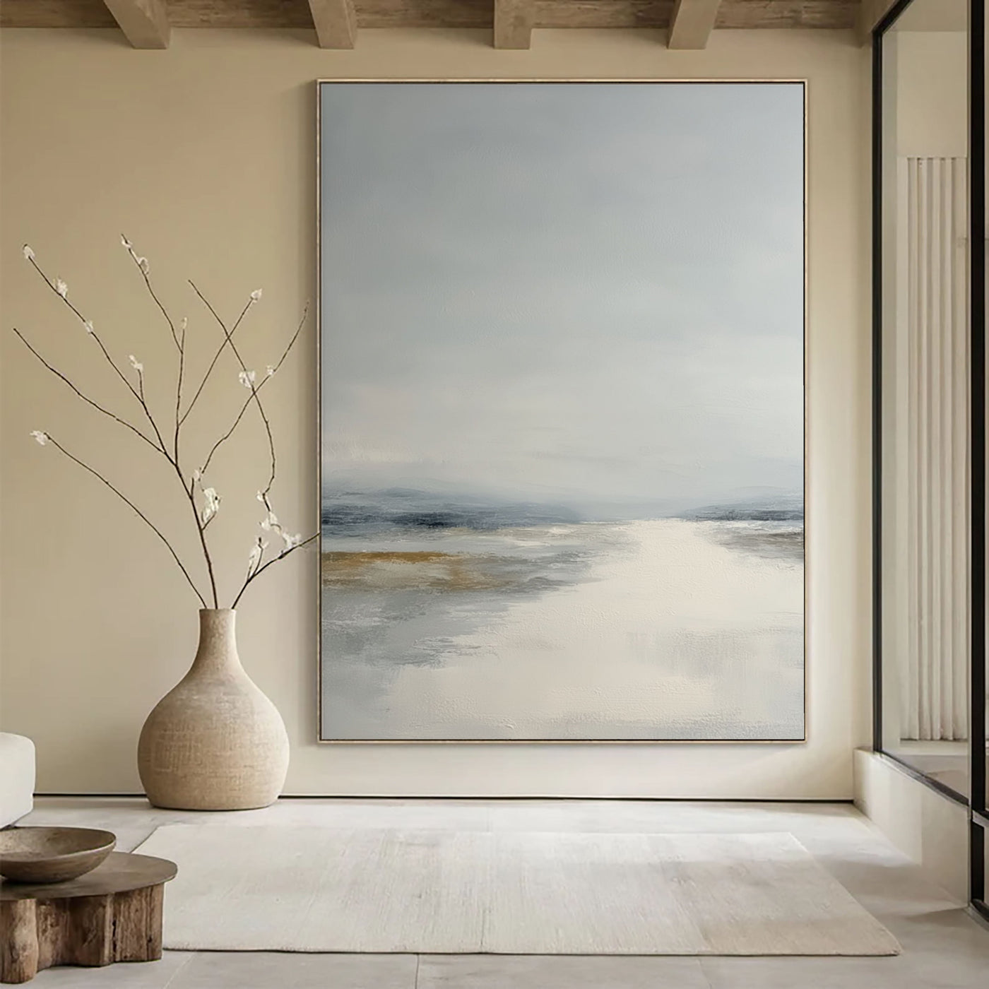 Serene Coastal Mist | Grey Horizon