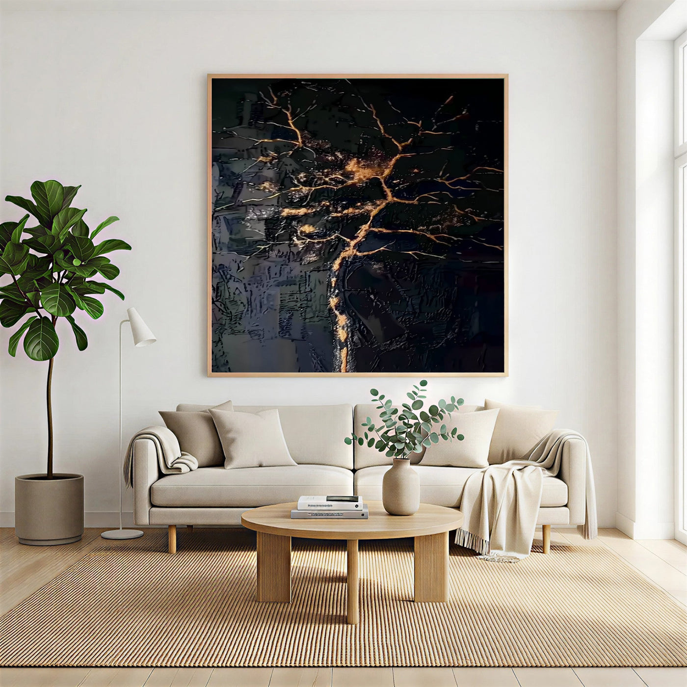 Gilded Fracture Elegance | Ebony Vein
