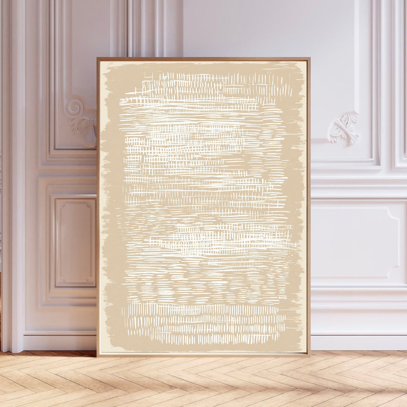 Textured Striated Opulence | Cream Strokes