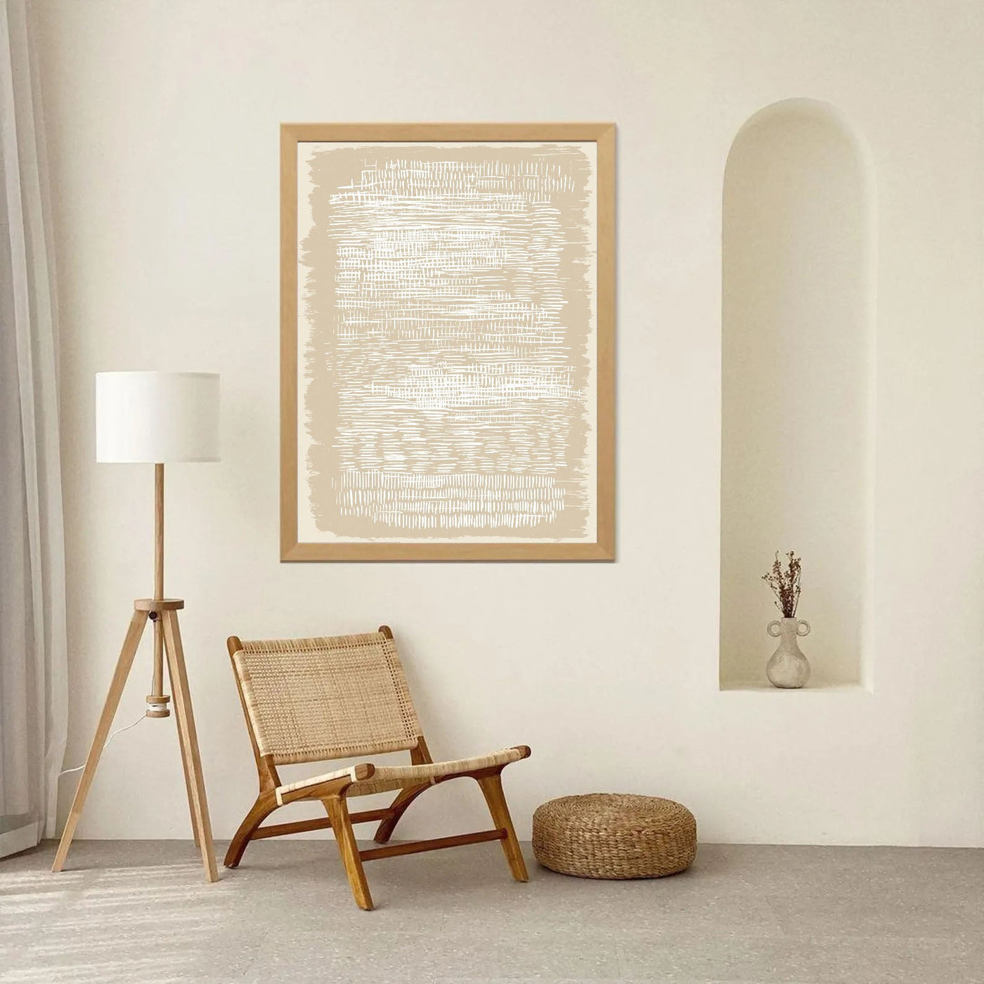 Textured Striated Opulence | Cream Strokes