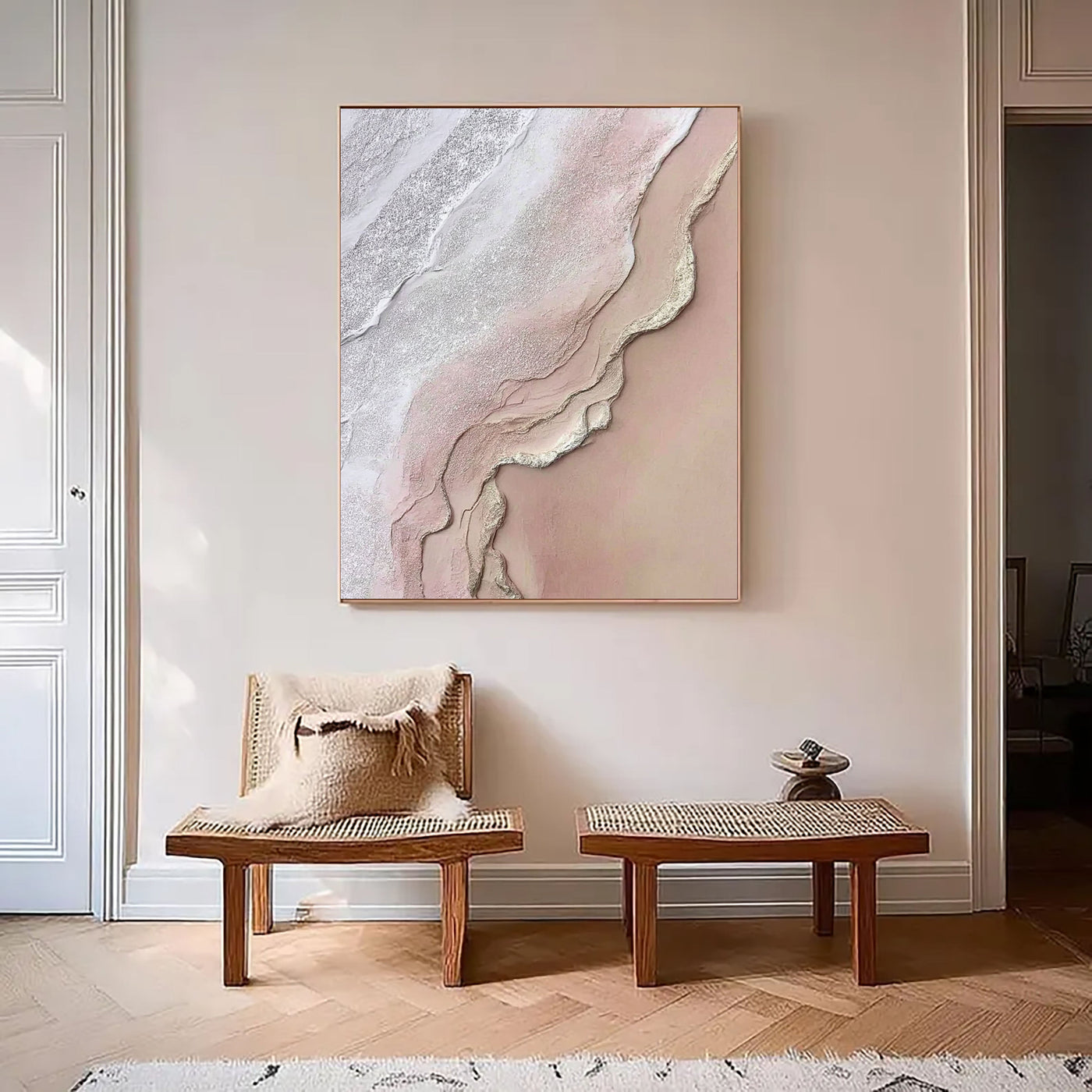 Textured Rhodochrosite Opulence | Silvered Blush