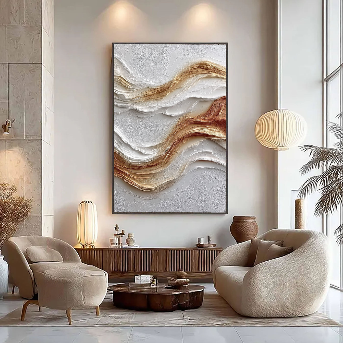 Textured Fulvous Opulence | Alabaster Swells