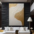 White Minimalist Textured Wall Art #MT129