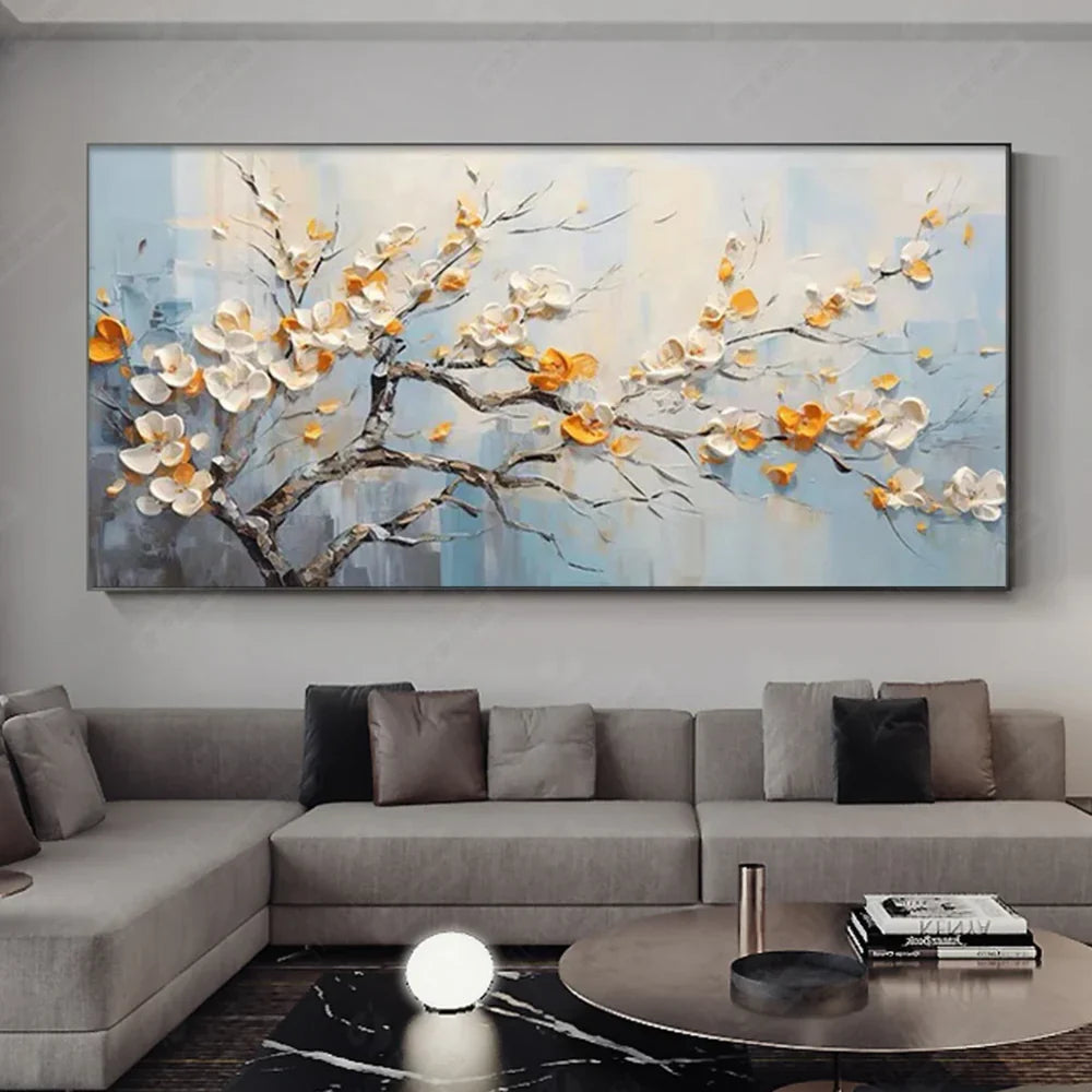 Flower & Tree Textured Abstract Wall Art #SF011