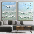 Swimming Sport Art Textured Canvas Set of 2 #PT027
